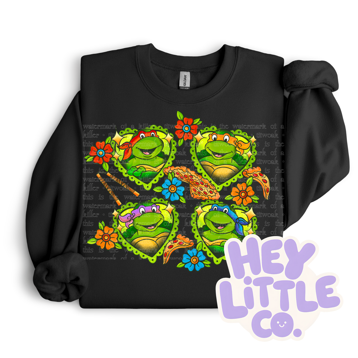 TURTLE TATTOO HEARTS CREWNEK